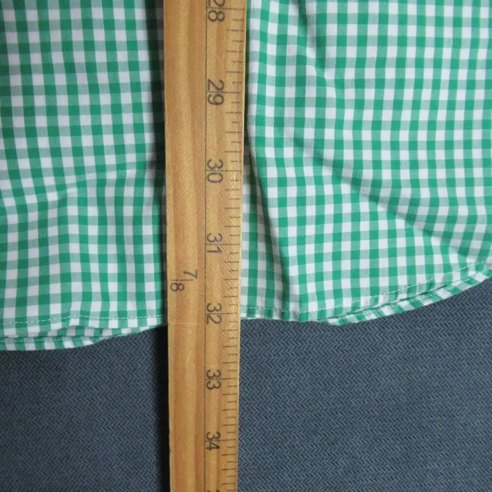Banana Republic Shirt Mens XL Serenity Green Plaid Button Long Sleeve Preppy